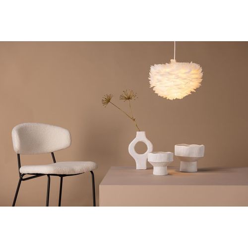 Hängelampe NICOLA Feder Lampe 35x35cm - Hängeleuchte in weiß