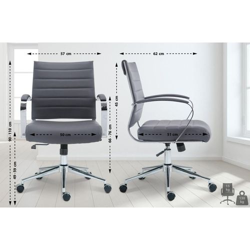 Bürostuhl Oakland Kunstleder grau