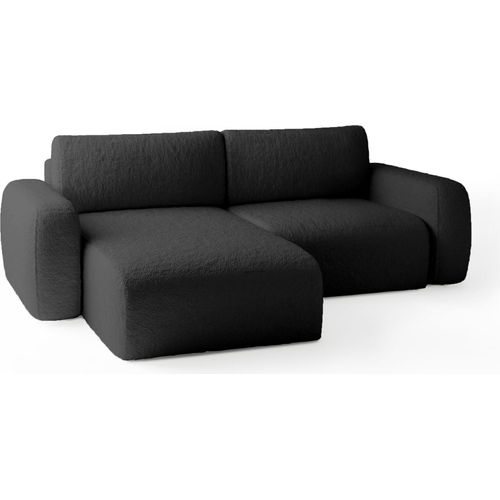 MEBLITO Ecksofa Big Sofa Sassari mini Universell Eckcouch mit Schlaffunktion Couch Sofagarnitur Schwarz (Anthology 19)