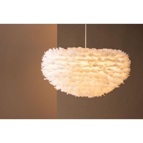 Hängeleuchte NICOLA Hängelampe - Pendelleuchte 75x75cm weiß in Feder-Optik