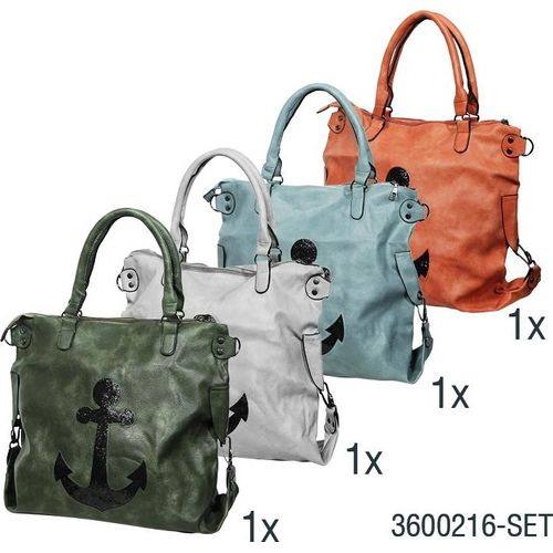 Schultertasche mit Ankermotiv, Kunstlederion