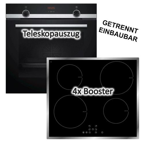 Herdset Siemens Backofen ecoClean mit PKM Induktionskochfeld Booster - 60 cm, autark