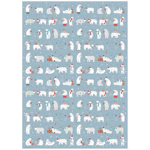 TURNOWSKY 01 127 Weihnachts-Geschenkpapier Kinder Eisbären, 50x70cm