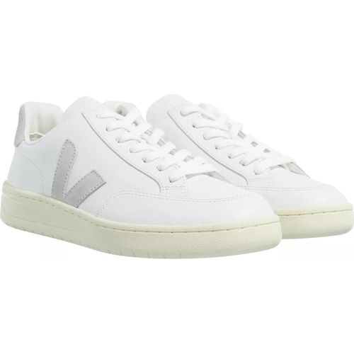 Veja V12 Leather Logo Damen Sneaker in Hellgrau – 8 Großbritannien - 42 EU - 10 US / Hellgrau