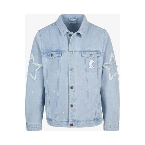 Jacke Karl Kani OG Paintsplatter Denim Trucker Jacket bleached blue/white, Größe: L