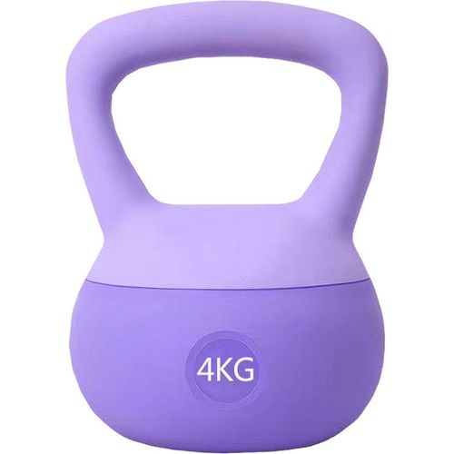 Weiche Fitness-Kettlebells Für Männer Und Frauen, Breiter Griff, Gepolsterter, Stoßfester Schutz, Rutschfest (Violett, 4KG)