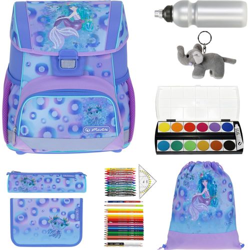 Schulranzen Jungen Mädchen Set Herlitz Loop Plus Extra leicht Ranzen Schultasche 1. Klasse 31tlg. Stifteset, 8 Teile 50046201 Mystic Mermaid efkv