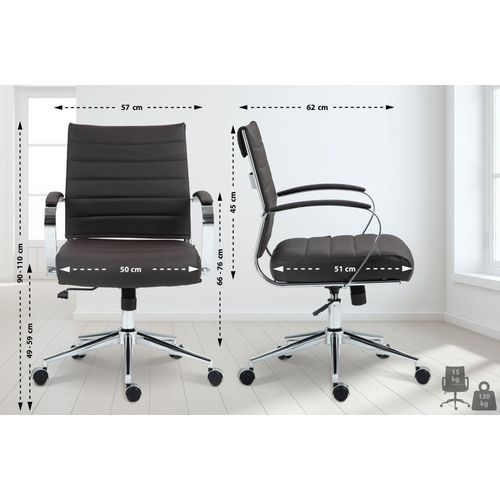Bürostuhl Oakland Echtleder braun
