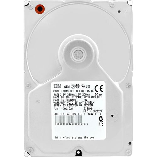 Festplatte IBM DCAS-32160 2.1GB 50-PIN 5400RPM 3,5