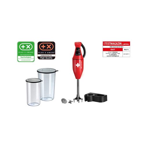 ESGE-Zauberstab E120 Select Premium-Set 902125 rot, Hand - Stabmixer, Pürierstab, inkl. Becher-Set 600ml & 400ml, elektrischer AC – Motor 2-stufen.