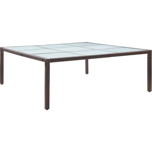 Garten-Esstisch Braun 200×200×74 cm Poly Rattan