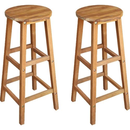 Barhocker 2 Stk. Massivholz Akazie