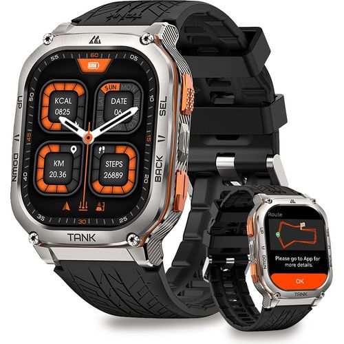 KOSPET TANK M3 Ultra GPS Smartwatch Herren mit Telefonfunktion, 60+Tage Akkulaufzeit, 1,96 AMOLED Display 5ATM Wasserdicht uhr Weihnachtsgeschenk