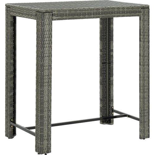 Garten-Bartisch Grau 100x60,5x110,5 cm Poly Rattan