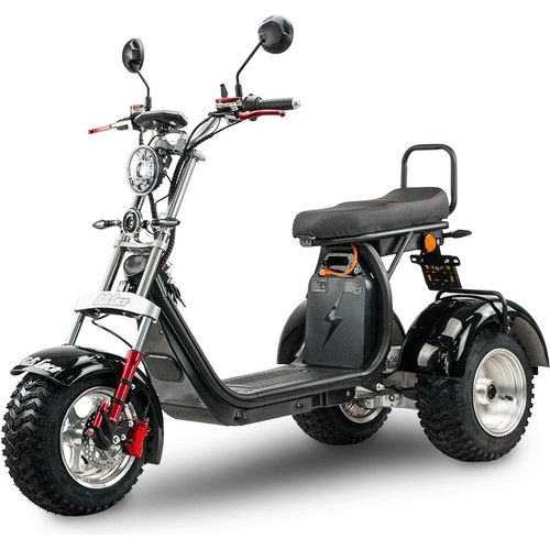 Elektroroller Motorroller BILI COCO DREIRAD SPORT 2x2000 W, 60V 20Ah Lithium Akku, 45 km/h, Schwarz