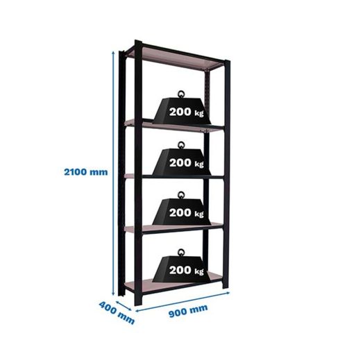 Simonrack Schwerlastregal OFFICCLICK 5 8425437103520 anthrazit, silber 90,0 x 40,0 x 210,0 cm