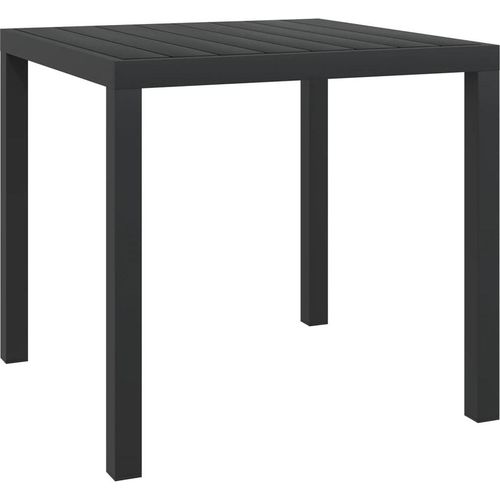 Gartentisch Schwarz 80x80x74 cm Aluminium und WPC
