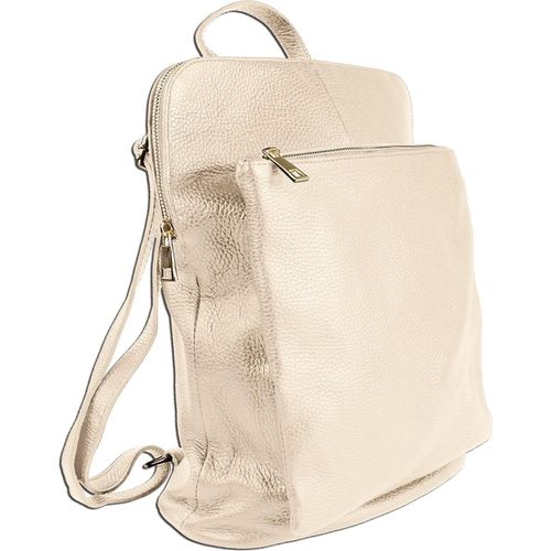 Toscanto Reißverschluss Cityrucksack beige Leder ORTM103RI