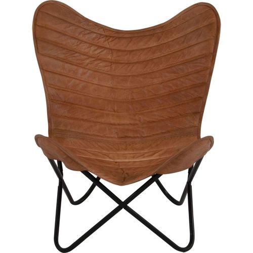 Schmetterlingsstuhl Leder braun – Butterfly Chair Retro Design Sessel