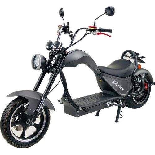 Elektroroller Motorroller BILI COCO COBRA 2000 W, 60V 20Ah Lithium Akku, mit Alarm, Handyhalter, 45 km/h, Schwarz