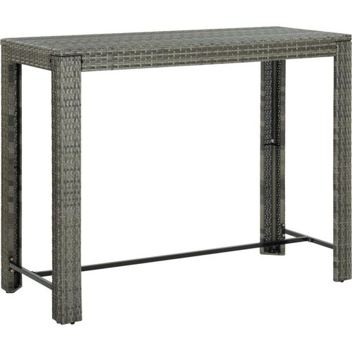 Garten-Bartisch Grau 140,5x60,5x110,5 cm Poly Rattan