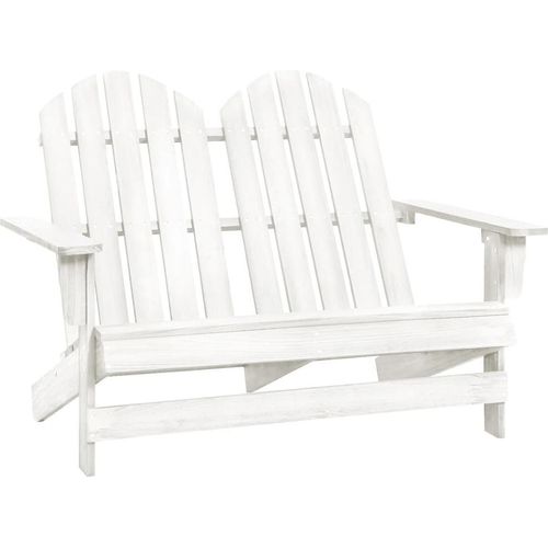 2-Sitzer Adirondack-Gartenbank Massivholz Tanne Weiß