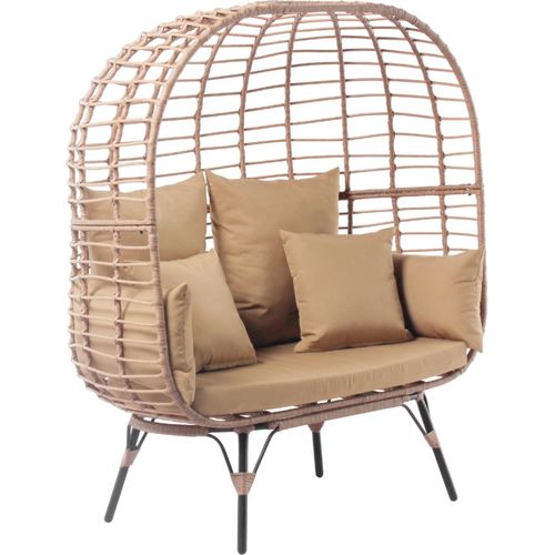 JANE Sessel mit 2 Plätzen aus Rattan-Effekt-Harz