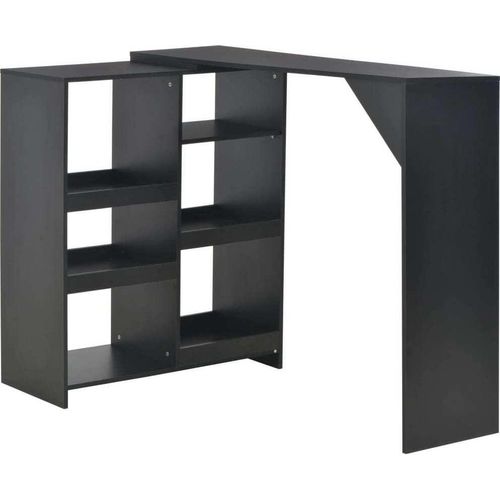 Bartisch mit Beweglichem Regal Schwarz 138x39x110 cm