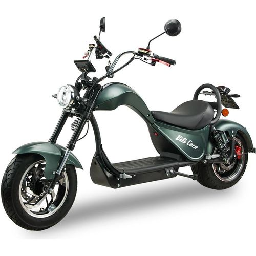 Elektroroller Motorroller BILI COCO COBRA 2000 W, 60V 20Ah Lithium Akku, mit Alarm, Handyhalter, 45 km/h, Grün