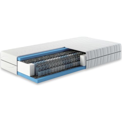 Matratze 100x200 - höhe 24 cm Taschenfederkern H3 - 7 Zonen Matratzen Kaltschaum + Federkern