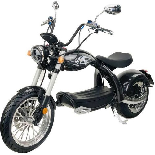 Elektroroller Motorroller BILI COCO CHOPPER 2000 W, 60V 20Ah Lithium Akku, mit Alarm, 45 km/h, Carbon