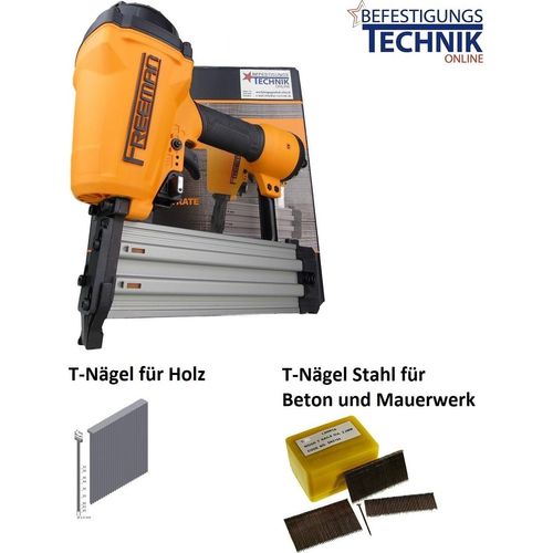 Freeman T-Nagler FMST64 15-64mm Betonnagler für 2,2 T-Nägel Prebena Betonnägel BR-09 ST-04 2,8Kg