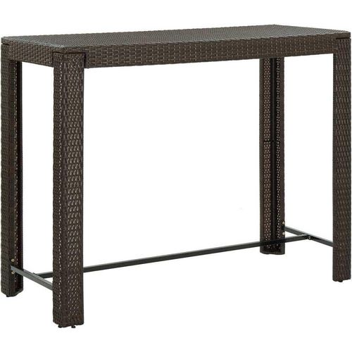 Garten-Bartisch Braun 140,5x60,5x110,5 cm Poly Rattan