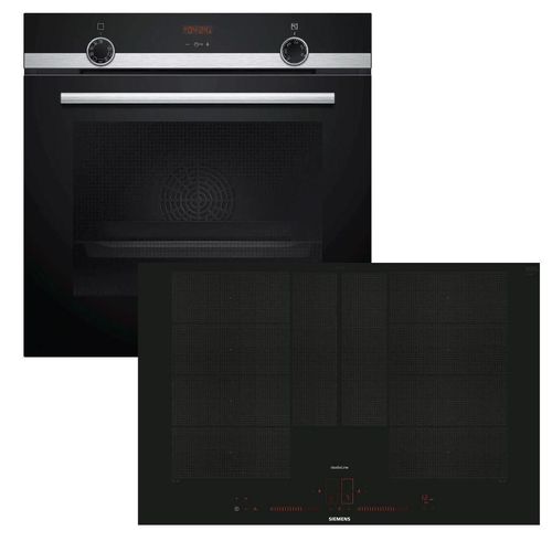 Herdset Siemens Backofen ecoClean mit Induktionskochfeld reStart - 80 cm, autark