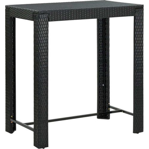 Garten-Bartisch Schwarz 100x60,5x110,5 cm Poly Rattan