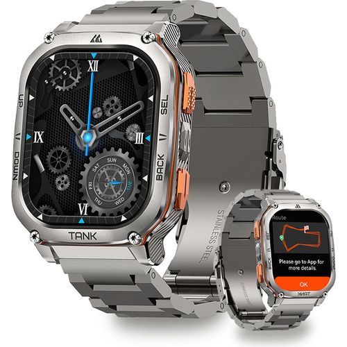 2024 KOSPET Smartwatch Strapazierfähige Sportuhr für Android und iOS, 50 M wasserdicht (1.96 Zoll), 1-tlg., 410*502 Auflösungsstandard, 5ATM&IP69K