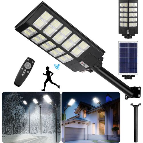 700LEDs Solarleuchten für Außen mit Fernbedienung, 6500K Groß Solar-Straßenlaterne für den Außenbereich mit Bewegungsmelder, IP65 Wasserdicht