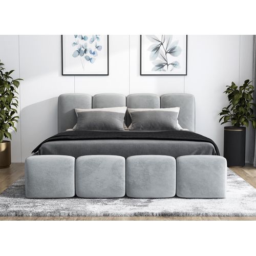 Polsterbett DONA -OM 180 x 200 mit Bettkasten. Farbe: Grau