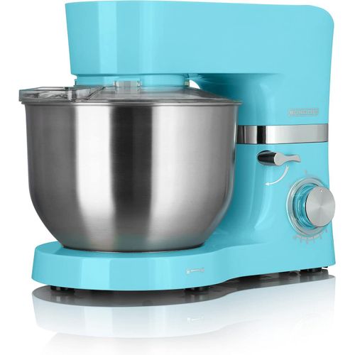HEINRICHS Küchenmaschine Knetmaschine Teigmaschine 1300W.Küchengerät Rührbesen Knethaken Schneebesen Spritzschutz 10 Geschwindigkeiten 6,2 L (Türkis)