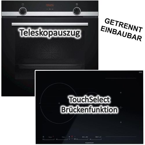 Herdset Siemens Backofen ecoClean mit Küppersbusch Induktionskochfeld rahmenlos - 80 cm, autark