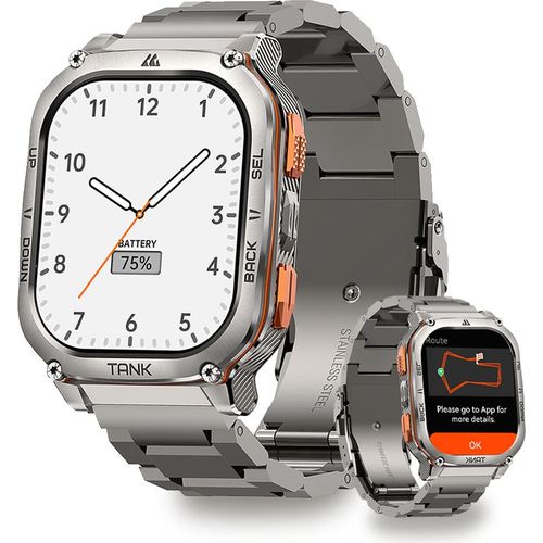 2024 KOSPET Smartwatch Strapazierfähige Sportuhr für Android und iOS, 50 M wasserdicht (1.96 Zoll), 1-tlg., 410*502 Auflösungsstandard, 5ATM&IP69K