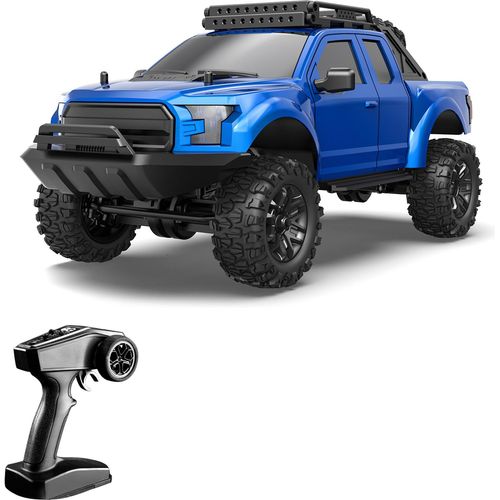 Ferngesteuertes Auto, 1:16 4WD Ferngesteuertes Auto fuer Kinder, Jungen und Maedchen, 2,4 GHz wiederaufladbares Hochgeschwindigkeits-Gelaendefahrzeug, elektrisches Spielzeugauto mit LED-Leuchten