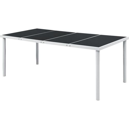 Gartentisch 190x90x74 cm Schwarz Stahl