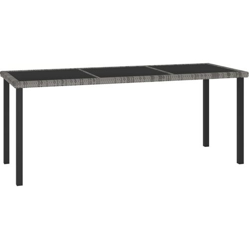 Garten-Esstisch Grau 180x70x73 cm Poly Rattan