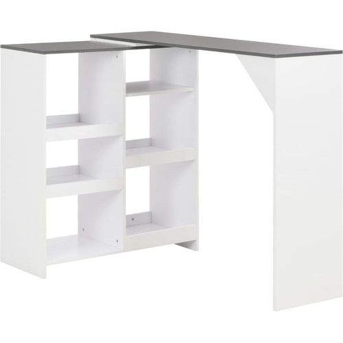 Bartisch mit Beweglichem Regal Weiß 138x39x110 cm