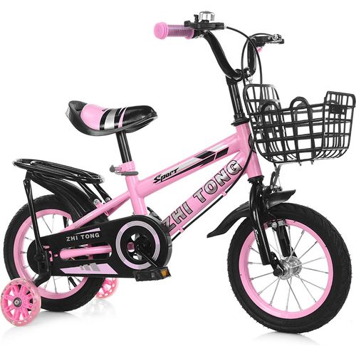 14 Zoll Kinderfahrrad Babyfahrrad Mädchen fahrrad Rosa Fahrrad kinder Mit Stützrädern Kettenschutz