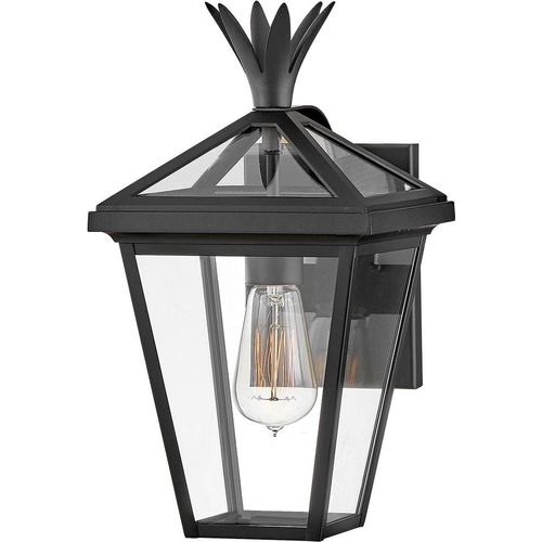 Wandlampe außen Aluminium Glas IP44 Schwarz E27 Vintage Außenlampe Wand