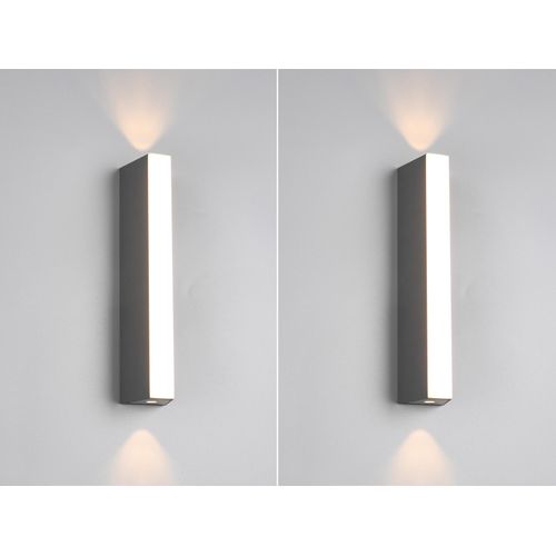 2er Set LED Außenwandleuchten Fassadenbeleuchtung Außenlampen Hauswand, H 30cm