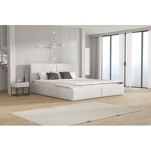 Polsterbett Doppelbett BERGEN 140x200cm Stoff Freya Weiß