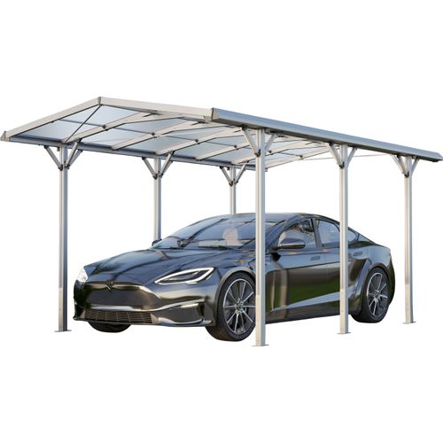 GFP Carport 2,85x5,05m Auto Unterstand Aluminium eloxiert inkl. Regenrinne